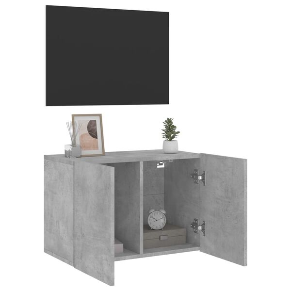 vidaXL TV Cabinet Concrete Gray Engineered Wood Medium TV Cabinet