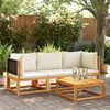 vidaXL Garden Sofa Set Black Solid acacia wood Three-seater Modular