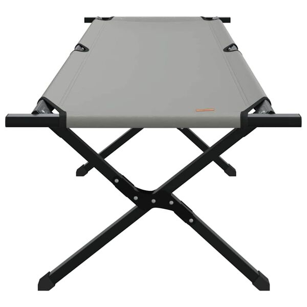 vidaXL Folding Camping Bed Grey 75.98 x 27.17 x 17.72 in Oxford fabric