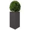 vidaXL Garden Planter Set of 2 Black Steel Medium Garden Planter