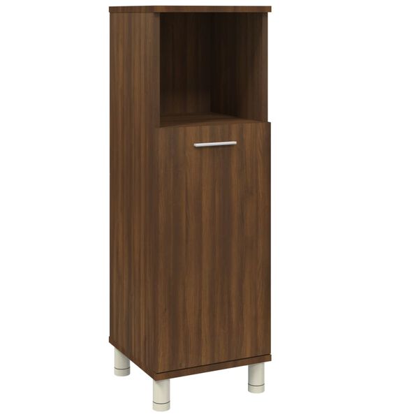 vidaXL Bathroom Cabinet Brown oak Engineered wood Narrow