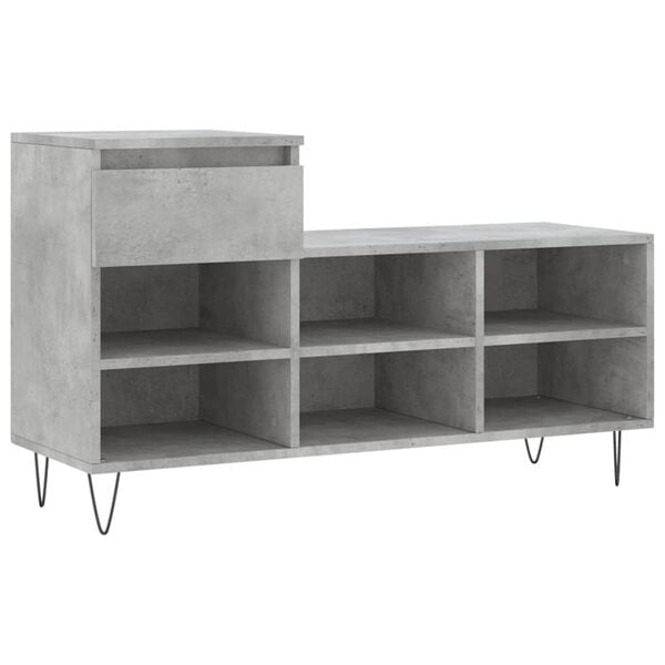 vidaXL Shoe Cabinet Concrete grey Engineered wood Medium Shoe Cabinet