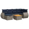 vidaXL 7 Piece Patio Sofa Set with Cushions Gray Poly Rattan