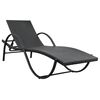 vidaXL Outdoor Bench Black, Cream white Poly Rattan, Powder-coated steel