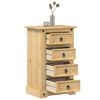 vidaXL Bedside Cabinet Honey Pine Solid Pine Wood, Engineered Wood, Metal