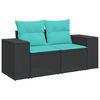 vidaXL 8 Piece Patio Sofa Set with Cushions Black Poly Rattan