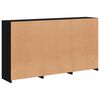 vidaXL Sideboard Black Engineered wood, glass Large Sideboard