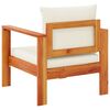 vidaXL Garden Chair Cream White Solid Acacia wood Medium