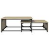 vidaXL Nesting Coffee Table Set of 2 Sonoma oak, Black