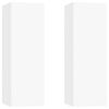vidaXL TV Cabinet Set of 2 White Engineered wood Medium Wall mounting