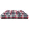 vidaXL Pallet Cushion Red Check Pattern Polyester Medium