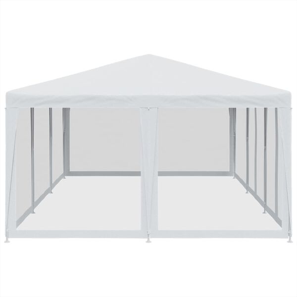 vidaXL Party Tent White HDPE with coating, powder-coated iron