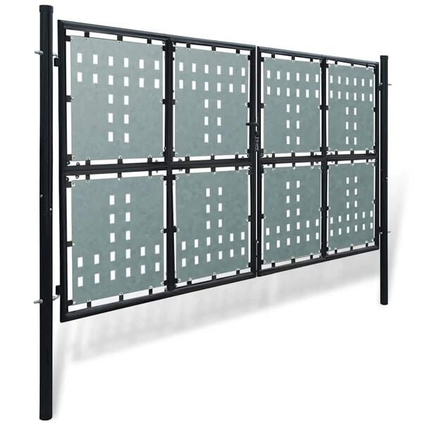 vidaXL Black Single Door Fence Gate 118.1x68.9"