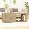 vidaXL Coffee Table Sonoma Oak Engineered Wood 39.4 x 19.9 x 13.8 in