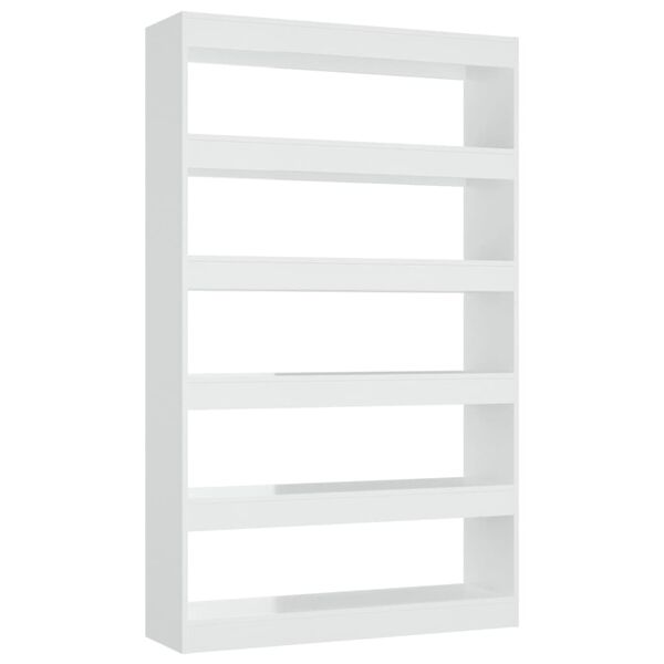 vidaXL Book Cabinet High gloss white Engineered wood Medium Sleek