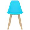 vidaXL Dining Chair Set of 2 Blue Polypropylene, Beechwood Medium