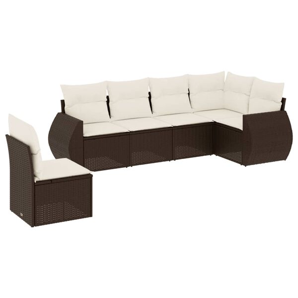 vidaXL Garden Sofa Set Brown and Cream White