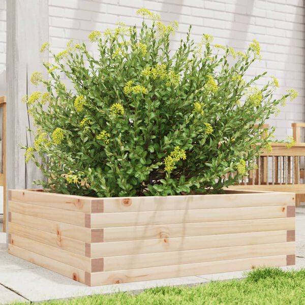vidaXL Garden Planter Natural Wood Solid Pine Wood Medium Garden Planter