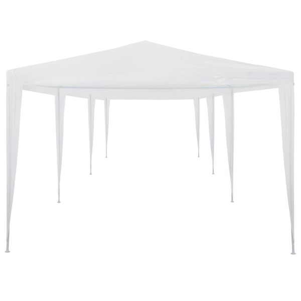 vidaXL Party Tent White Polyethylene roof and steel frame 10x30 feet