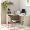 vidaXL Corner Desk White Engineered wood Medium Corner Desk