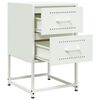 vidaXL Bedside Cabinet White Steel Medium Bedside Cabinet Rectangular