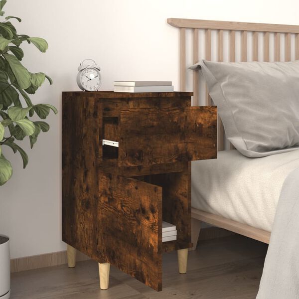 vidaXL Bedside Cabinet Set of 2 Smoked Oak