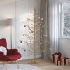 vidaXL Wooden Christmas Tree with Stand Brown 82.68 in Solid pine wood