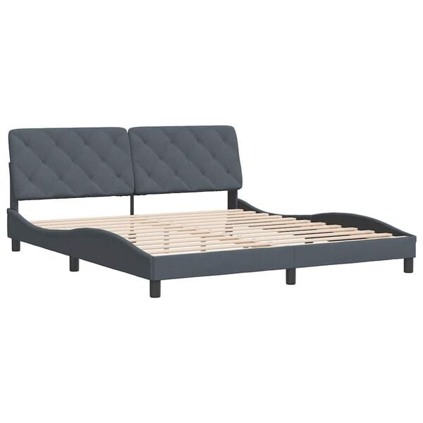 vidaXL Bed Frame without Mattress Dark Gray 72"x83.9"Velvet