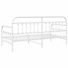 vidaXL Daybed Frame with Headboard White 35.4" x 74.8" Steel