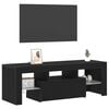 vidaXL TV Cabinet Black Oak 47.24 x 13.78 x 15.75 in Engineered Wood