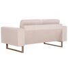 vidaXL Sofa Cream Polyester fabric, Wood 2-Seater and 3-Seater