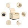 vidaXL Electric Recliner Chair Cream Fabric (100% polyester), metal, plywood