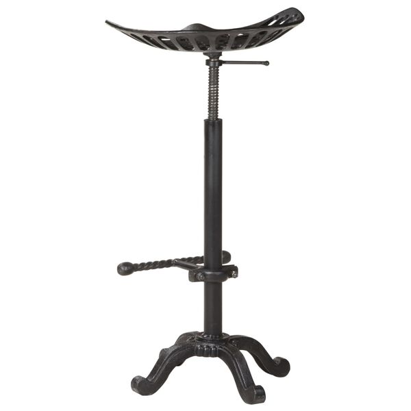 vidaXL Bar Stool Black Cast Iron Counter Height Adjustable Retro