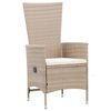 vidaXL Outdoor Dining Set Beige PE Rattan 29.5 x 59.1 in