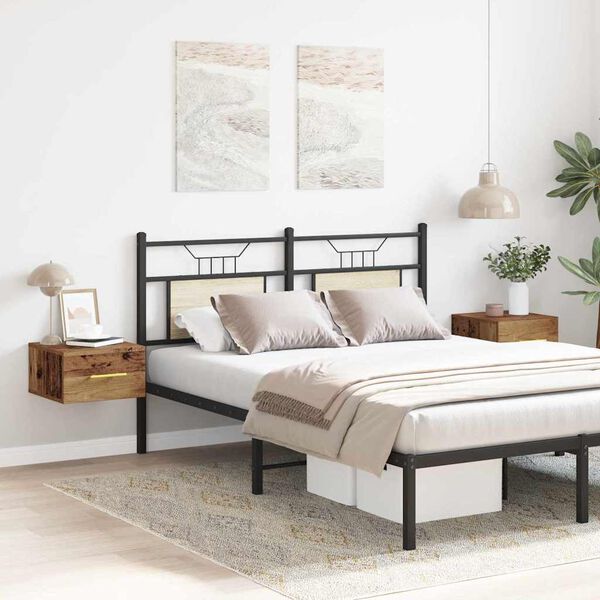 vidaXL Bedside Cabinet 2 pcs Old Wood 13.78 x 13.78 x 7.87 in