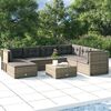 vidaXL Garden Lounge Set Gray PE rattan 7 piece Modular