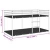 vidaXL Bunk Bed Black Steel Twin Bunk Bed Rectangular Modern