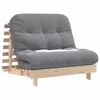 vidaXL Futon Sofa Bed Grey Solid Pine wood, polyester fabric Full/Double