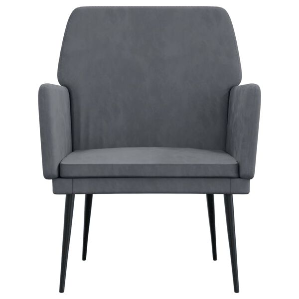vidaXL Armchair Dark Grey Velvet (100% polyester), metal, plywood Standard