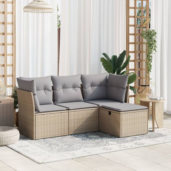 vidaXL Garden Sofa Set Mix beige, Light grey