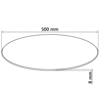 vidaXL Table Top Tempered Glass Round 19.7"