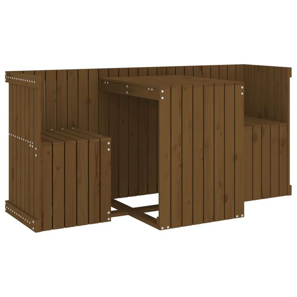 vidaXL Balcony Set Honey brown Solid pinewood Compact Durable