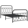 vidaXL Bed Frame Black Steel Single Black Bed Frame Rectangular