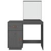 vidaXL Dressing Table Grey Solid pine wood, acrylic Medium