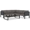 vidaXL Corner Sofa Anthracite Poly rattan, aluminum, polyester Durable
