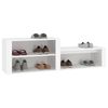 vidaXL Shoe Cabinet White Engineered Wood 59.1x13.8x17.7 in Shoe Cabinet