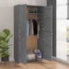 vidaXL Wardrobe Dark Gray Solid Pine Wood Medium Wardrobe Rectangular