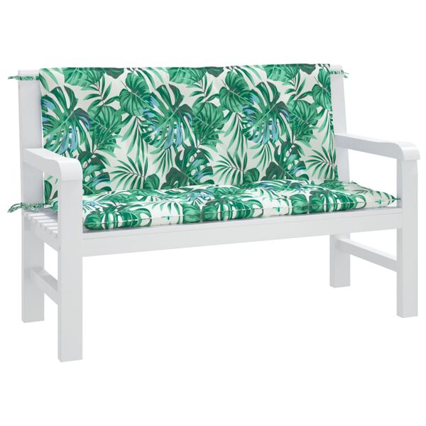 vidaXL Garden Bench Cushion Set of 2 Leaf Pattern