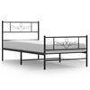 vidaXL Bed Frame Black Powder-Coated Steel Twin Bed Bed Frame