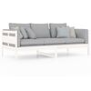 vidaXL Day Bed White Solid Pine Wood, Plywood